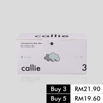 3 Ply Surgical Face Mask Silver Lining & Blue Rain [50 pcs]
