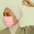 Callie Mask: A box of 50, headloop 4-ply surgical face mask made in Malaysia, in colour Pink Beret